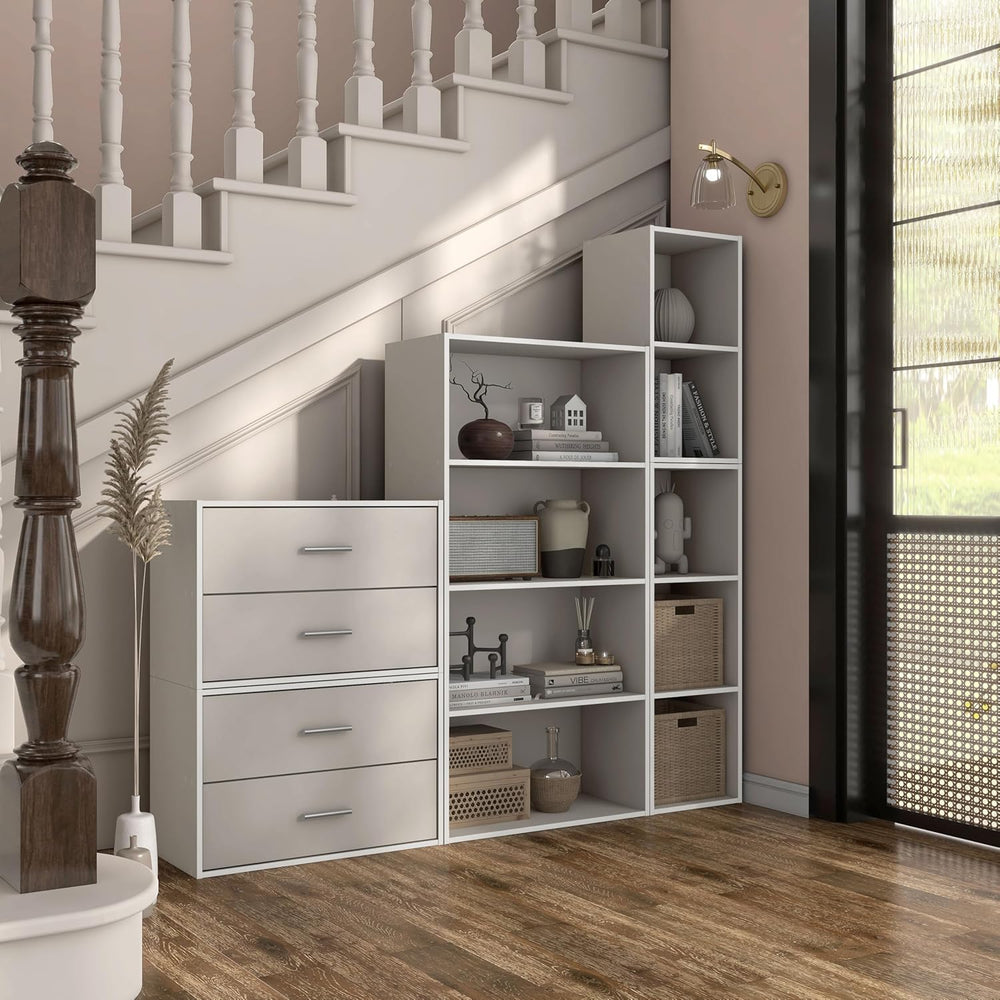 Homes: Inside + Out Apexa 2-Drawer Wooden Stackable Storage Drawers, Small Fo...