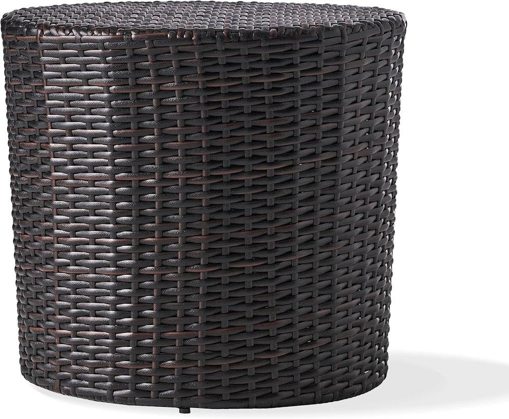 Christopher Knight Home Keaton Wicker Barrel Side Table, Multibrown 16.75 inc...