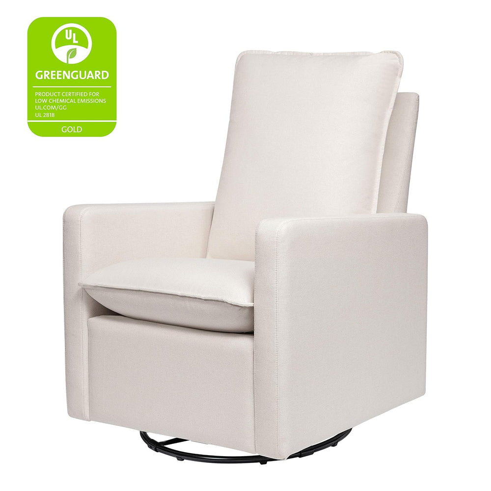 Babyletto Cali Pillowback Swivel Glider in Performance Plastic Cream Eco-Weav...