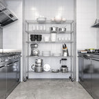 Seville Classics UltraDurable Heavy Duty NSF Solid Steel Wire Rack Storage Unit Organizer for Garage, Warehouse, Office, Restaurant, Classroom, Kitchen, 5-Tier Shelving, 60" W x 18" D