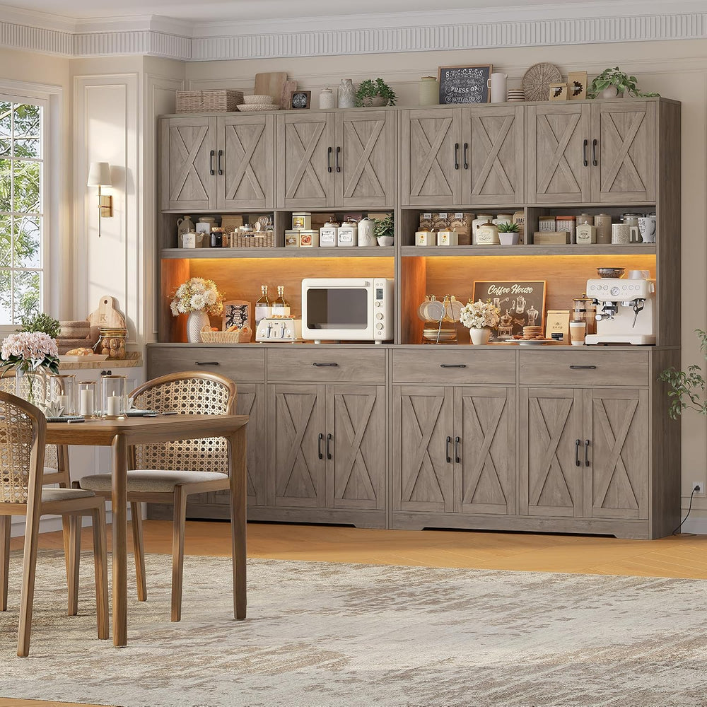 HOSTACK Modern Farmhouse Pantry Cabinet, 75" Tall Kitchen Pantry Storage...