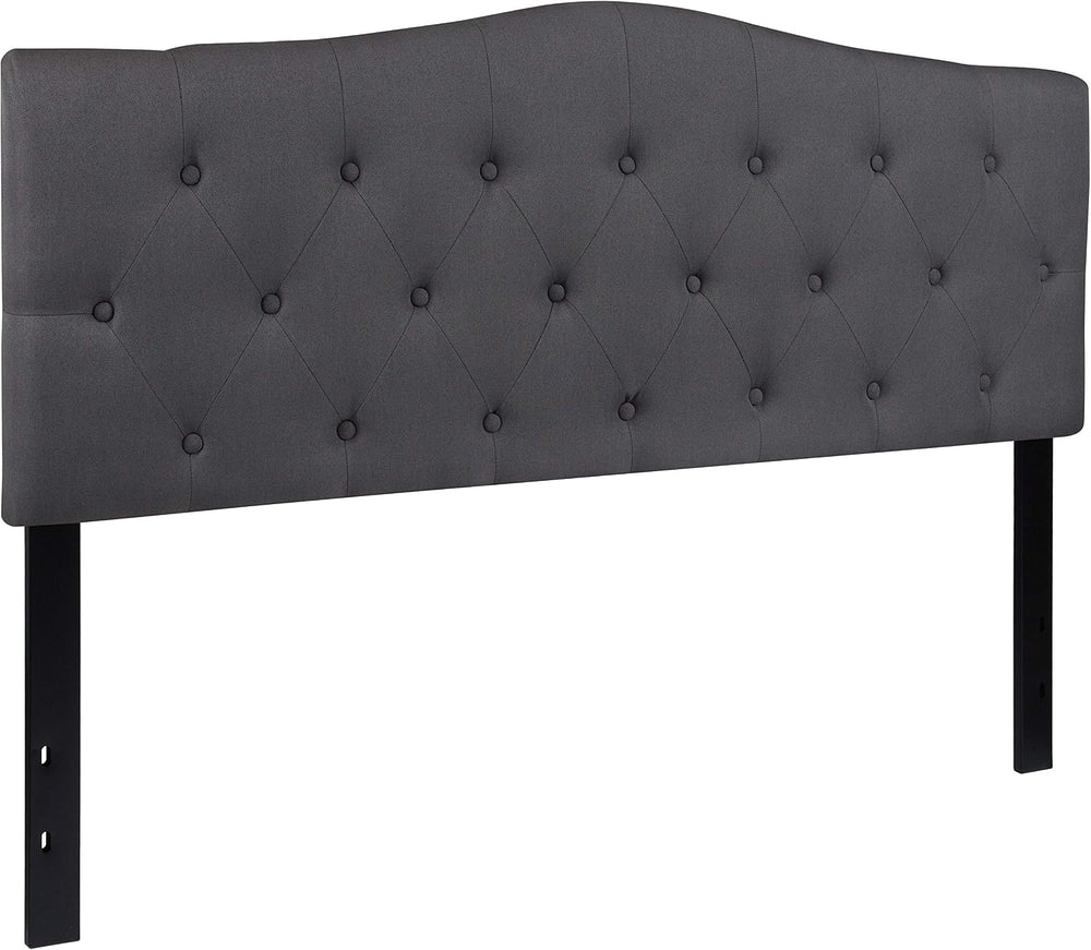 Flash Furniture Queen Tufted Fabric Headboard, Dark Gray