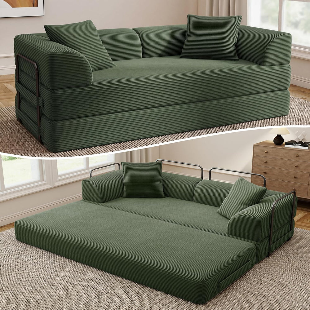 Cloud Couch Futon Sofa Bed, 5-in-1 Convertible Sofa Bed Pull Out Couch Sleepe...