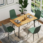 Dining Chairs Set of 4, Modern Kitchen Dining Room Chairs, Ergonomic Velvet Dining Chair Upholstered Cushion Seat and Sturdy Metal Legs (Green)