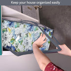 Clear Vinyl Zippered Storage Bags (3-Pack) 40L Sturdy Storage Bags for Sweaters, Blankets, Comforters, Bedding Sets and Much More! (Gray, 18x15x9)