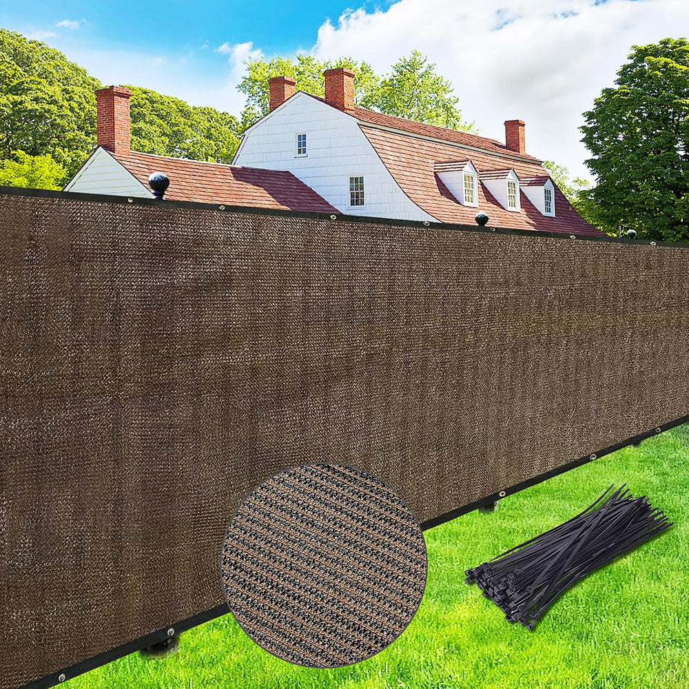UPGRADE Privacy Screen 4' x 25' Fence Commercial Shade Cover with Bra...