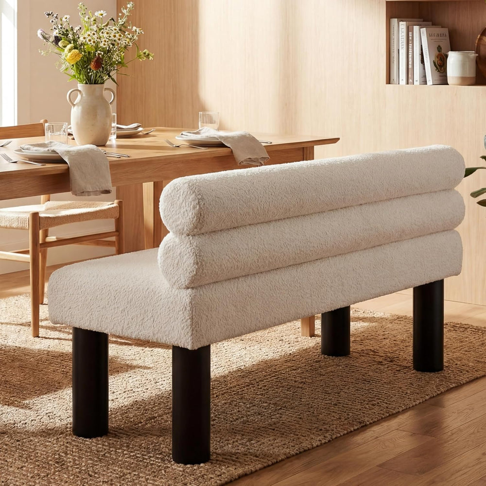 Polibi 51.77-Inch Long Dining Bench with Sponge-Filled Seat & Rubberwood ...