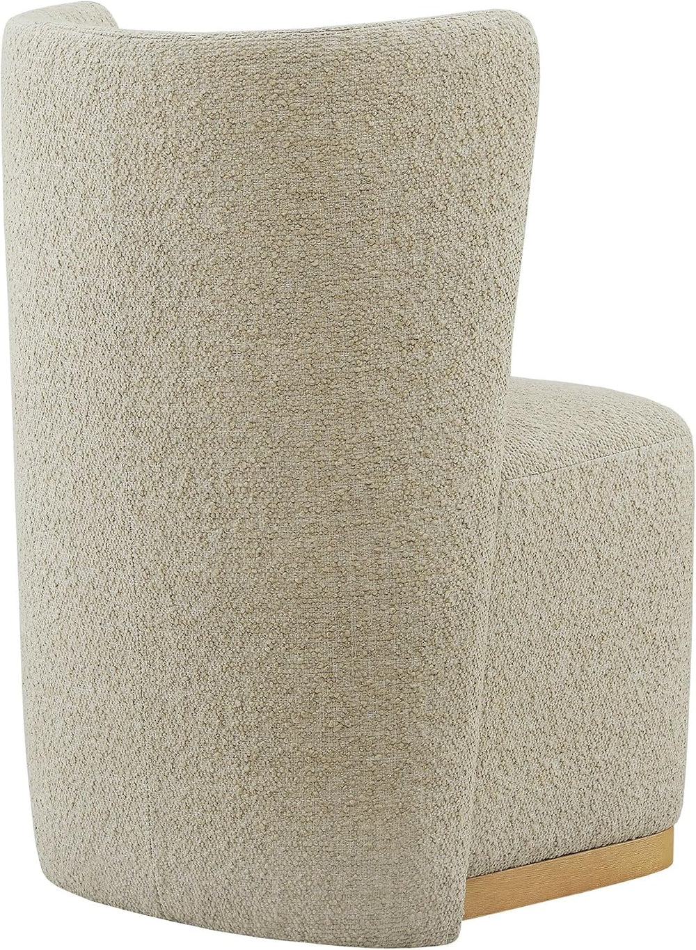 CHITA Upholstered Rolling Dining Chair with Casters Set of 4, Oatmeal | FSC C...