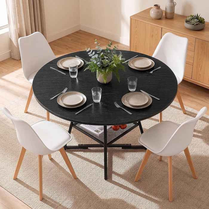 47in Round Dining Table Set for 4, Kitchen Table with Chairs