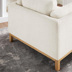 Oversized Accent Chair Set of 2, Modern Upholstered Chairs | Boucle Reading Chair with Solid Wood Legs and 400 lbs Capacity, Cozy Seating for Living Room, Bedroom & Office, Ivory White