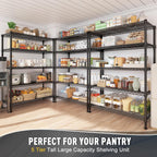 REIBII Storage Shelves, 5-Tire Wire Shelving Load 1000LBS Metal Shelves for Storage Adjustable Garage Shelving Unit Wire Shelf Rack Kitchen Storage Rack Pantry Shelves 31.5''W x 15.7'' D x 71''H