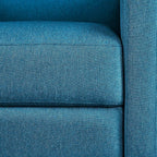 Yaheetech Fabric Recliner Chair Mid-Century Modern Recliner Adjustable Single Recliner Sofa with Thicker Seat Cushion Tufted Upholstered Sofa with Pocket Spring for Living Room Bedroom Blue