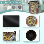 Retro Sunflower Flower Laundry Hamper With Handles Foldable Oxford Cloth Daisy Floral Tote Bag Colorful Laundry Basket Clothes Toy Storage Bucket 8.9"x16.5"For Bathroom/Laundry/Bedroom