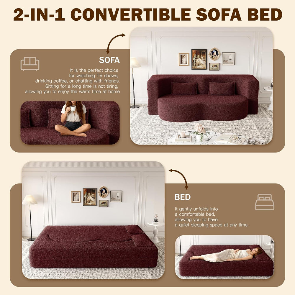 JOYBASE 78in Sofa Couch Convertible Oversized Cloud Loveseat Minimalist Sleep...