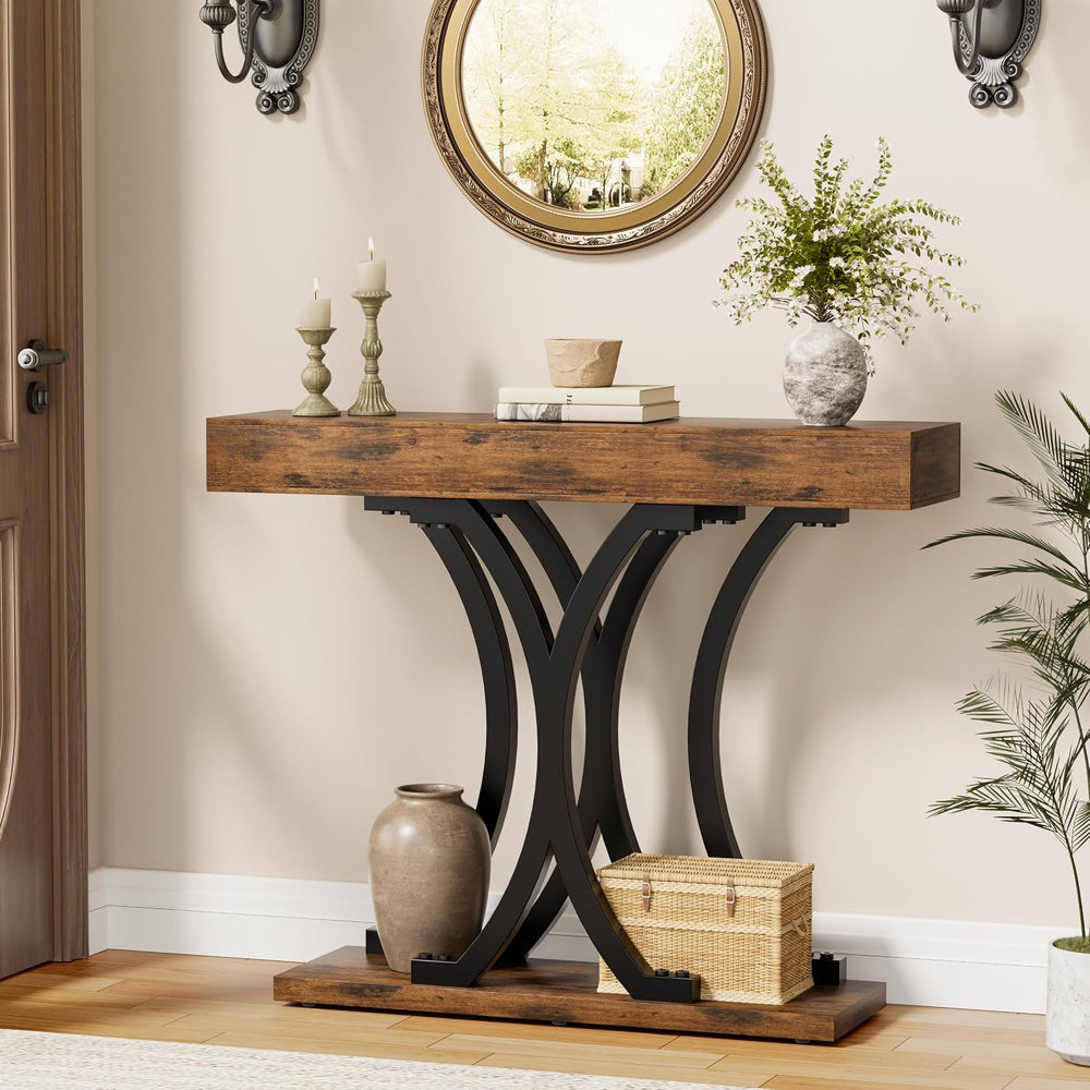 JUSTOGO 43.3" Console Table for Entryway, Industrial Sofa Table Entryway...