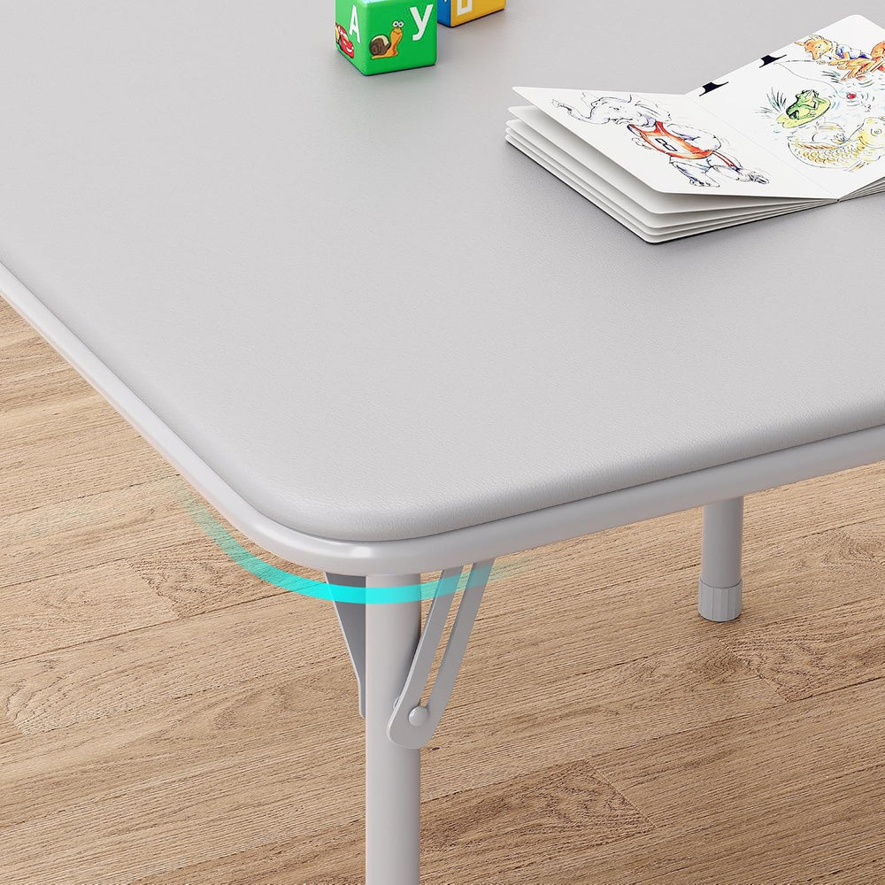 IDEALHOUSE Boys and Girls Folding Table and Chairs Set of 3, Portable Table a...