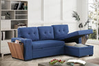 Devion Furniture Maison 4-in-1 Convertible L Shaped Couch with Pull Out Bed and Storage, Sectional Sleeper Sofa with Reversible Chaise for Living Room, Apartment, Bedroom, Office
