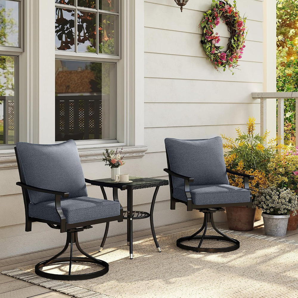 Outsunny Outdoor Chair Cushions Set of 2 Fade Resistant 24x24 in Gray