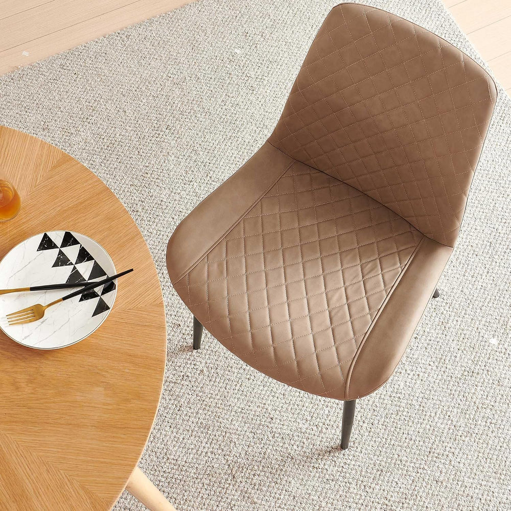 Dining Chairs Set of 4, Modern Upholstered Faux Leather Dining Room Chairs wi...