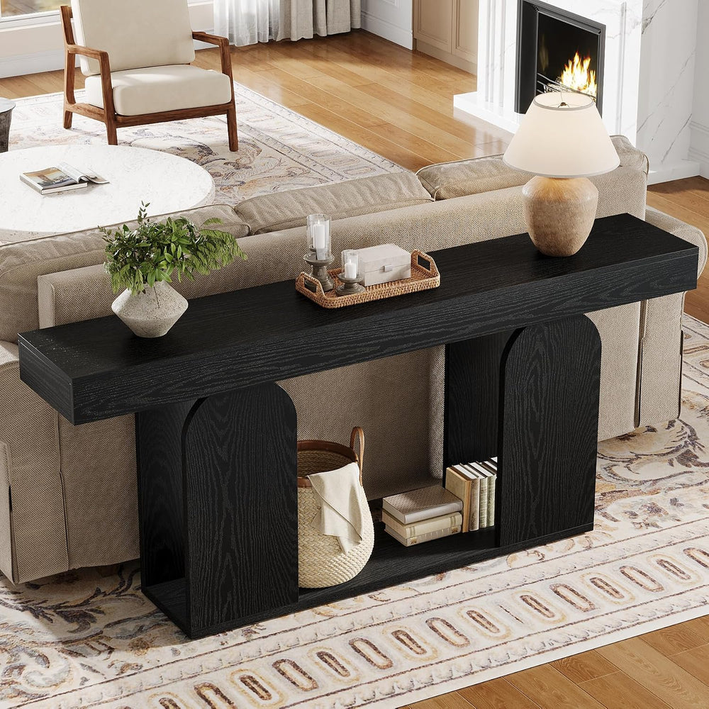 Tribesigns Farmhouse Wood Console Table, 70.9-Inch Entryway Accent Table with...