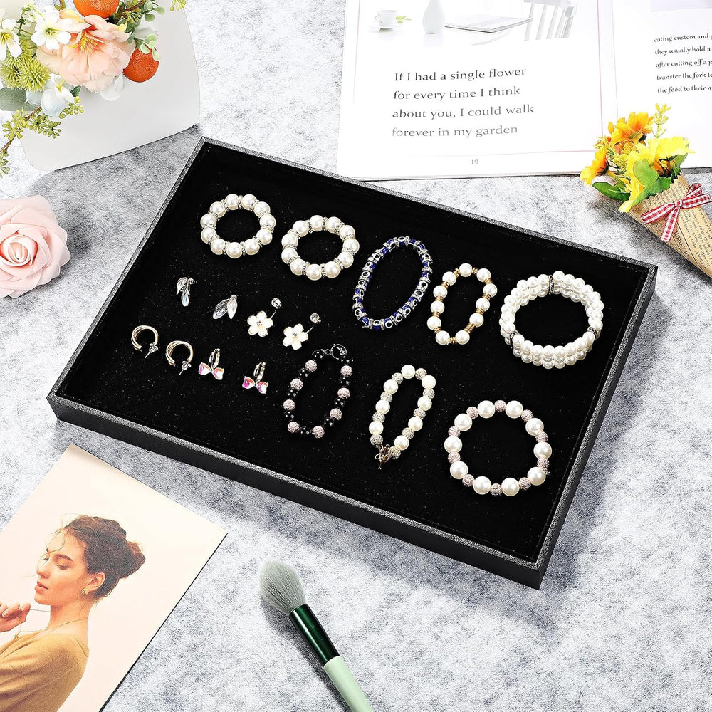 Quelay Stackable Jewelry Tray Jewelry Organizer Tray Showcase Display Empty P...
