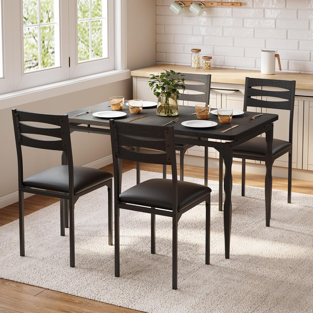 Garvee 5 Piecs Dining Table Set, Farmhouse Style Dining Table and Chairs Set ...