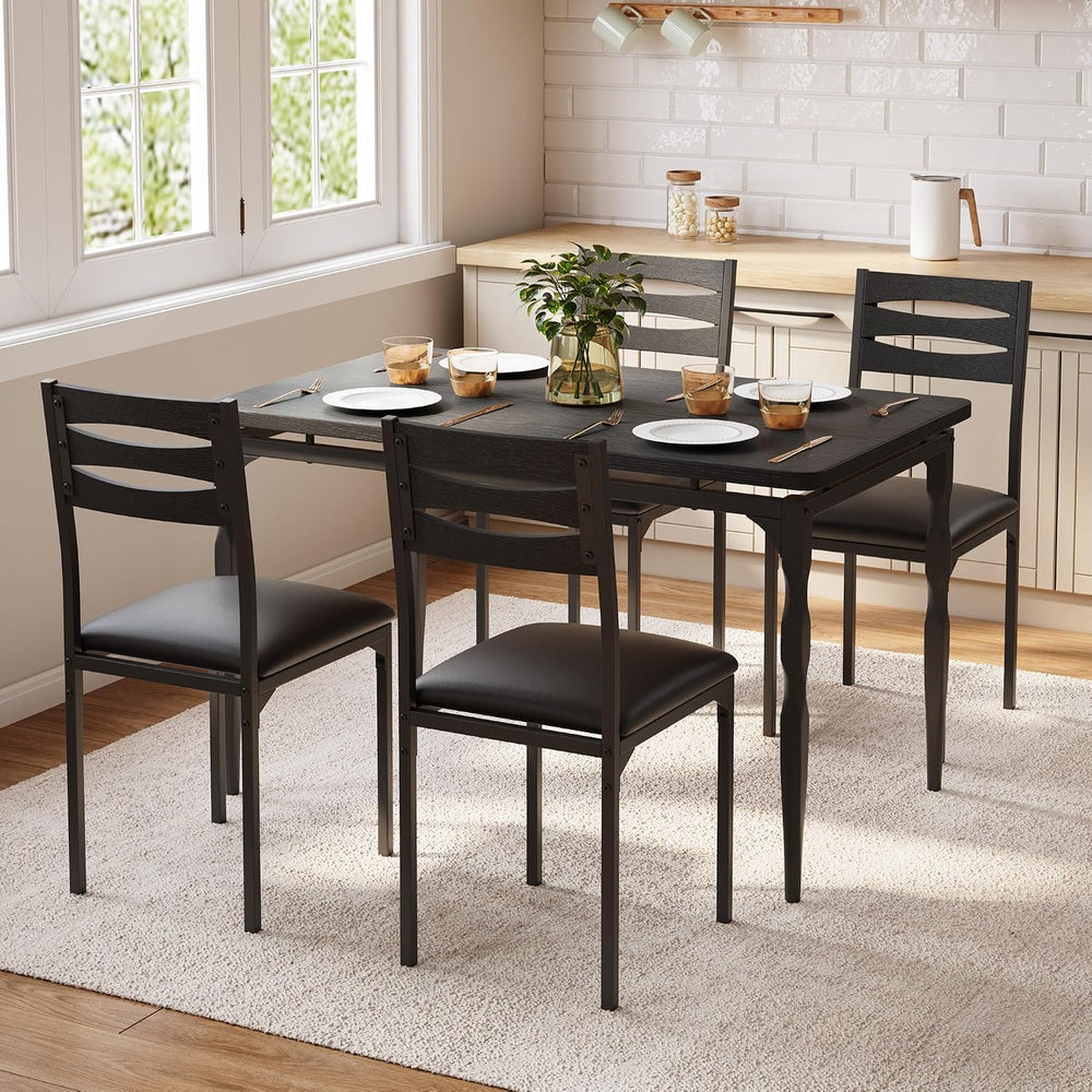 GarveeHome 5 Piece Dining Table Set, Industrial Style Dining Table and Chairs...