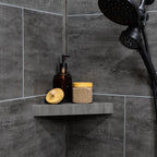Palisade Vinyl Waterproof Corner Shower Shelf in Ashen Slate