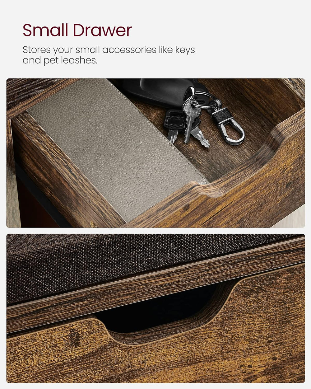 VASAGLE CUSTOS Collection - Storage Bench, Entryway Bench with Cushion, Drawe...