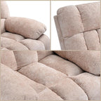 Recliner Chair, Adjustable Recliner with Side Pockets, Living Room Power Reclining Lounge Chair for Adults, Small Spaces Comfy Sofa with Theater Seating for Bedroom, Beige
