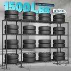 REIBII 78.4''W Garage Shelving Wire Shelving Unit Load 1500LBS,4 Tier Metal Shelving with Adjustable Metal Shelf Storage Shelves for Pantry Shelves Commercial Shelf Kitchen Garage 11.8''Dx59''H