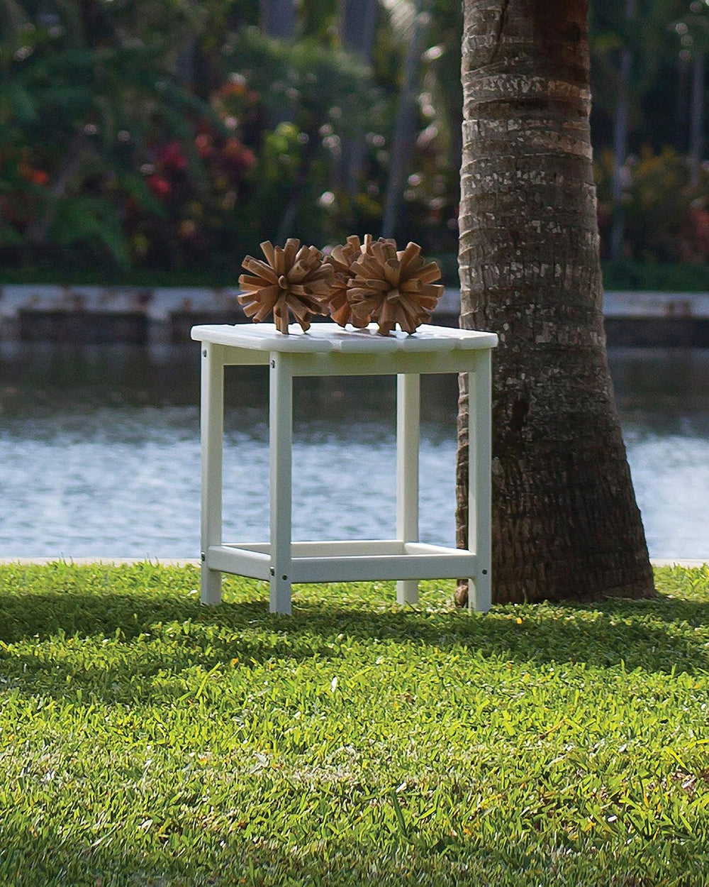 POLYWOOD SBT18BL South Beach 18" Outdoor Side Table, Black