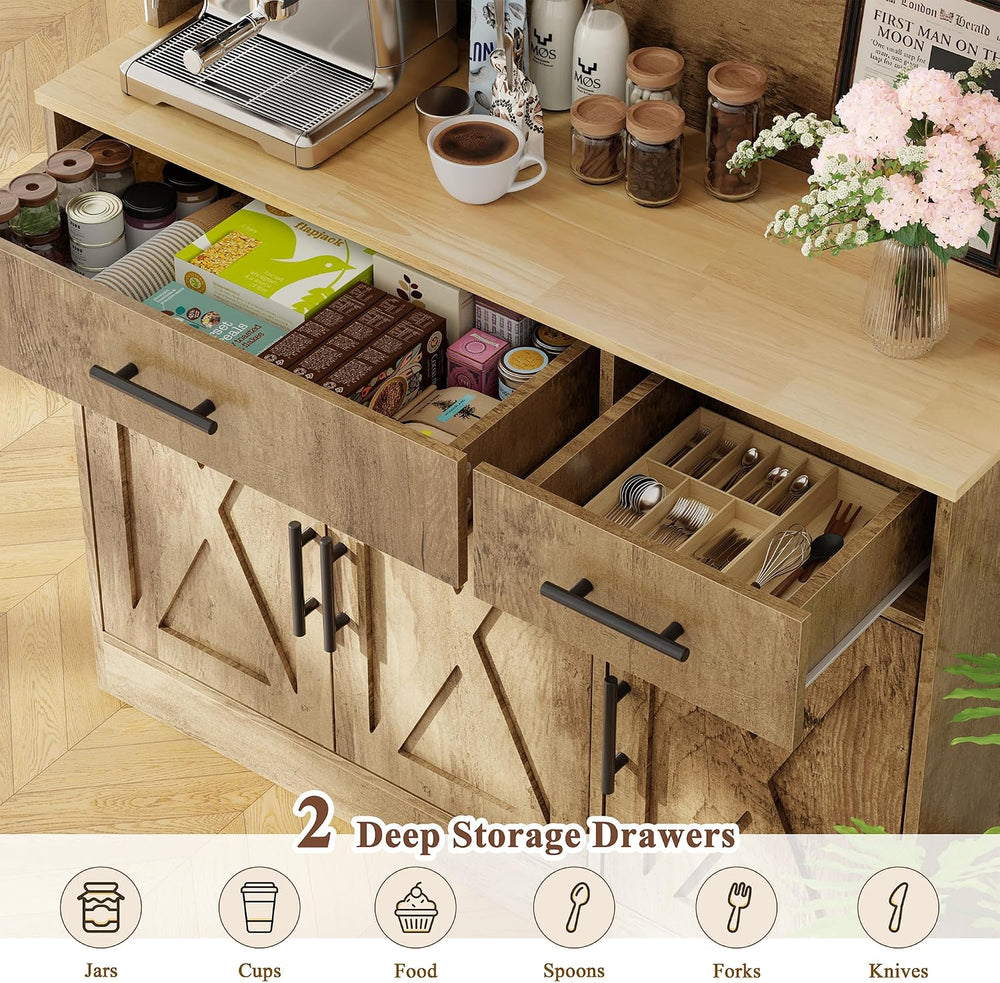 Vongrasig Farmhouse Pantry Cabinet with Charging Station, Tall Kitchen Pantry...