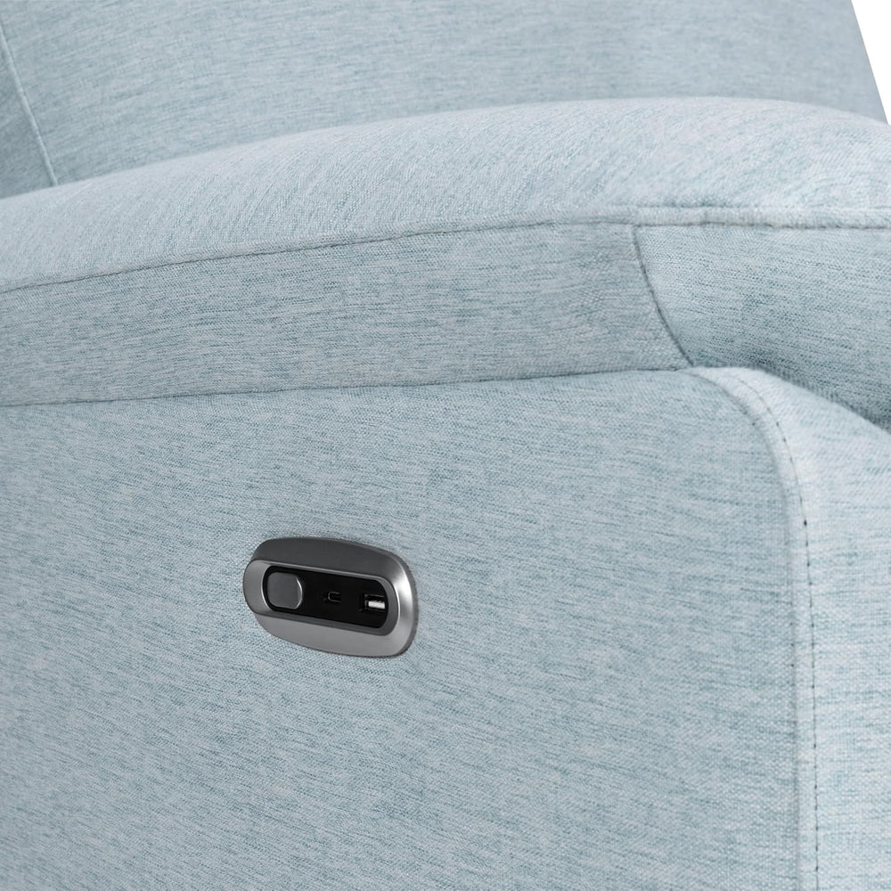 Davinci Suzy Electronic Swivel Recliner with USB Port in Heathered Blue, GREE...