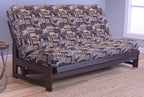 Colorado Reclaim Mocha Frame and Mattress Set w/Choice of Fabrics, 7 Inch Innerspring Futon Sofa Bed Full Size Aspen Style (Frame w/Pete's Cabin)