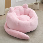 YISHENG Faux Fur Bean Bag Chairs, Cat Design，Large Bean Bag Couch for Adults,Stuffed Single Sofa Chair Comfy Giant Bean Bag Chair with Spacious Design for Playing or Bedroom,Reading Pink