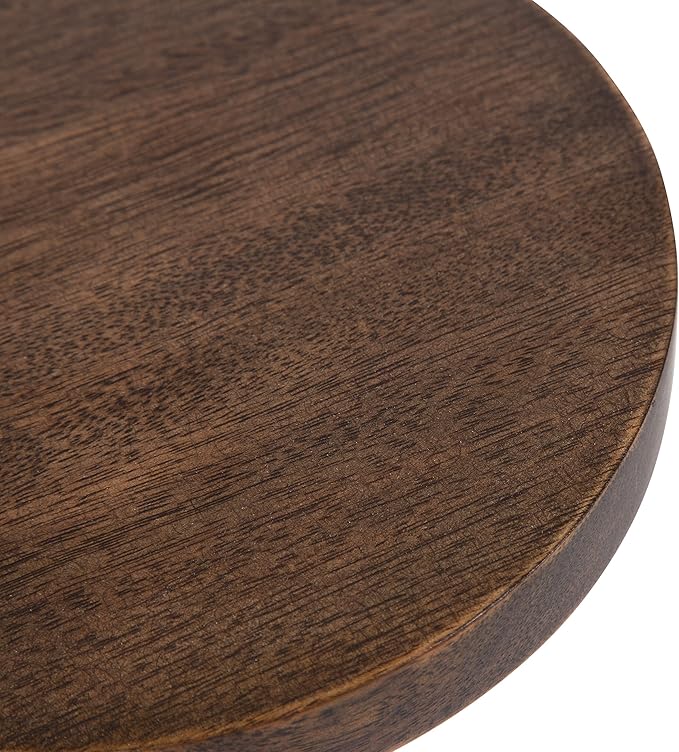 Kate and Laurel Wegner Traditional Wooden Round Drink Table, 8 x 23, Rich Bro...