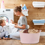 XUANGUO Large Rectangle Woven Cotton Rope Blanket Basket 22"x17"x12" Pink | Storage basket for nursery and living room; toy basket for kids, laundry basket for clothes and towels, or gift basket.