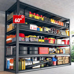REIBII 84“H Garage Shelving Heavy Duty Storage Shelves 3500 LBS Adjustable Metal Shelving Uints and Storage for Garage, Warehouse, School, Commercial, Business, 60 "W x 84 "H x 24 "D, 2 Pack