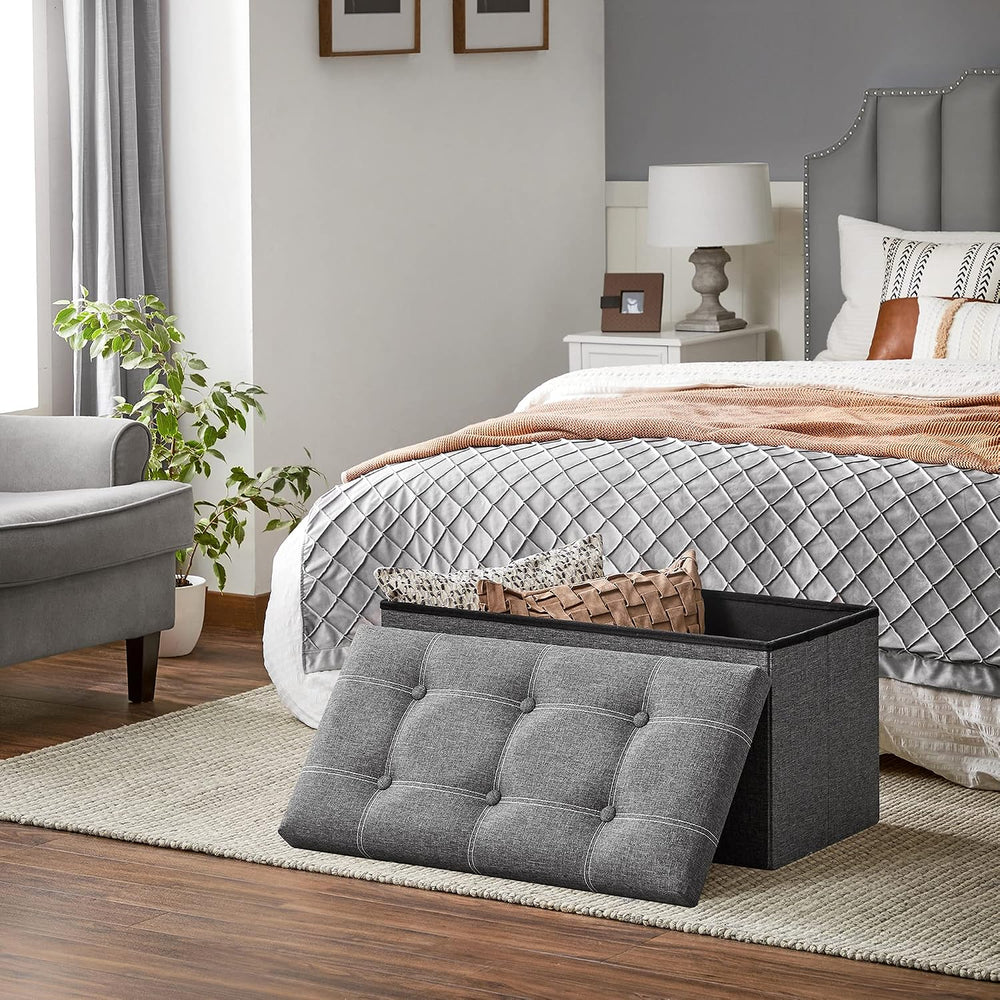 SONGMICS Mazie Collection - 30 Inches Ottoman Storage Bench, 21 Gal. Folding ...