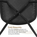 Yaheetech Dining Chairs Set of 2 Modern Upholstered Dining Room Chairs with Faux Leather Seat and Metal Legs for Home, Kitchen, Armless Design, Black