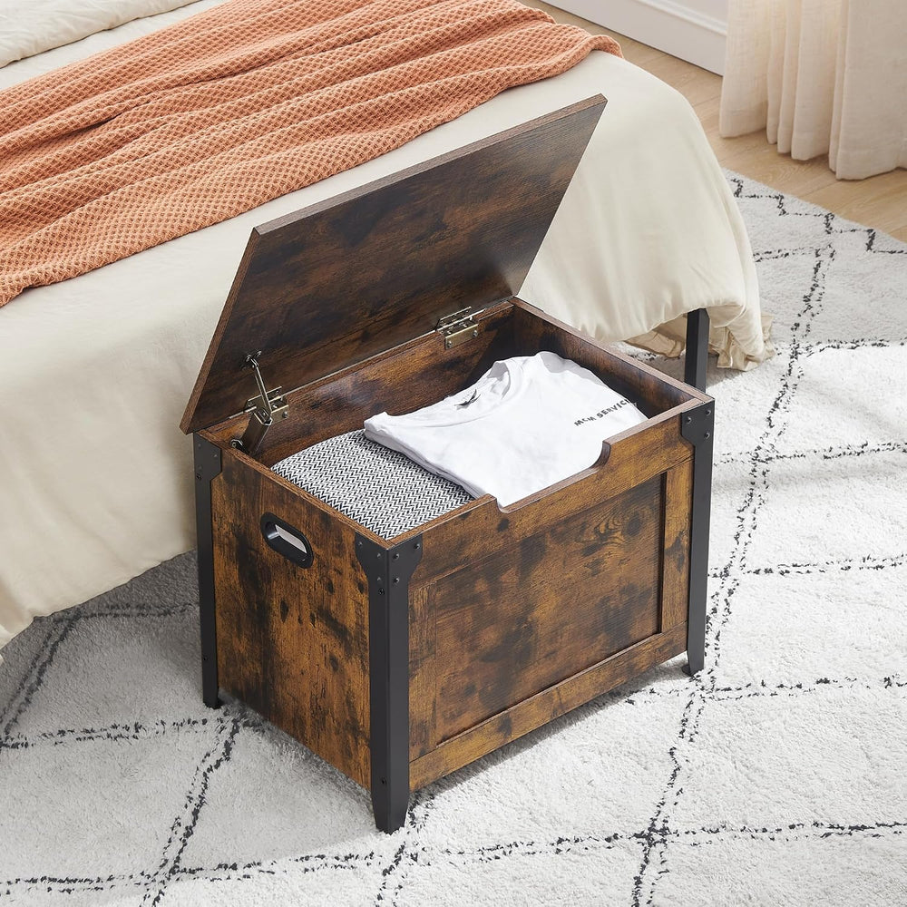 GAOMON 23.6" Storage Chest, Storage Bench with Safety Hinge | Farmhouse ...