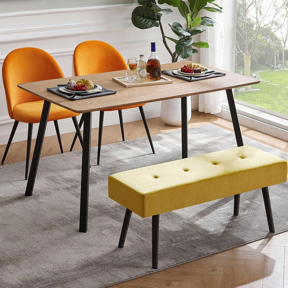 Homedot Accent Bench for Living Room Ottoman Bench Elegant Velvet Bedroom Ben...