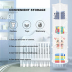 Libeder Mesh Hanging Storage Space Saver Bags Organizer,Foldable Storage Organizer 4 Compartments Toy Storage Basket for Kids Room Bathroom 3 Sets, White