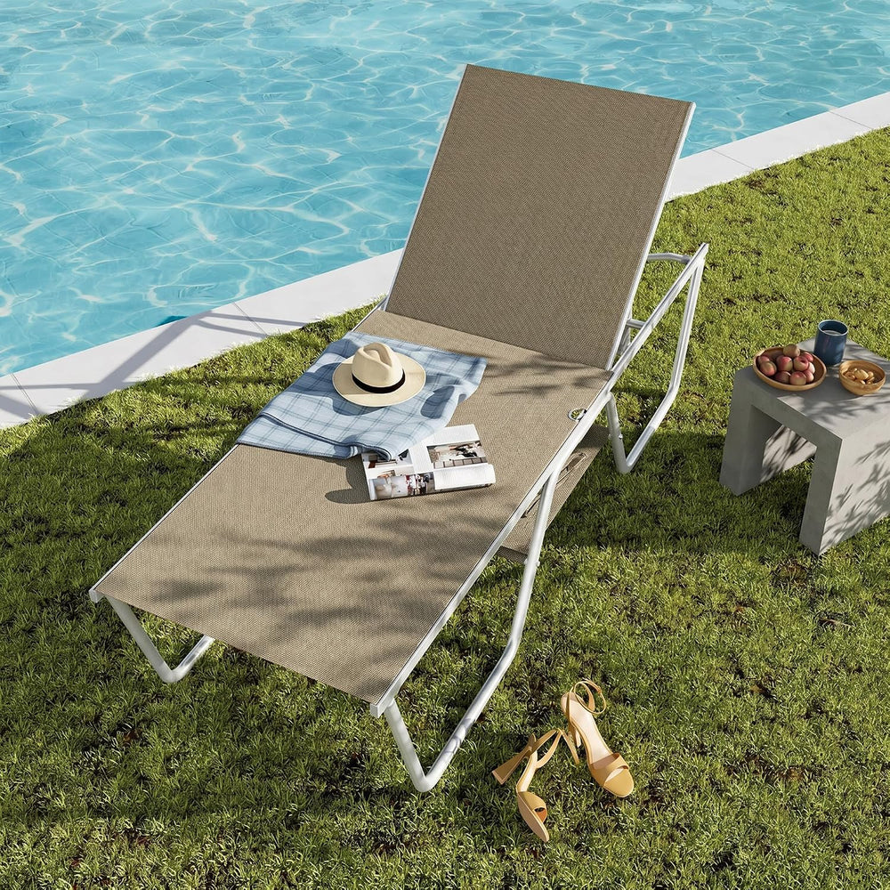 PHI VILLA 78" Oversized Outdoor Chaise Lounge Chair, 27" Extra Wide...