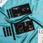 Frebeauty Jewelry Organizer Tray,Stackable Velvet Jewelry Trays,Drawer Inserts Earring Organizer For Women Jewelry Storage Display Case for Rings Stud Necklaces,Set of 9(Black)