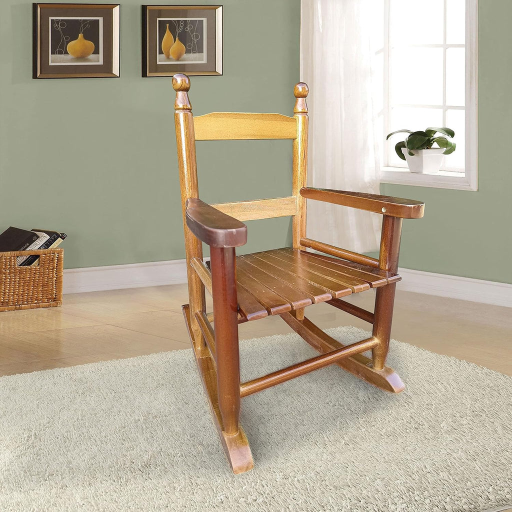 Kids Rocking Chair, Toddler Rocking Chair, Children’s Rocking Chair Porch Rocker Chair with Classic Rocker and Hardwood Construction, for Nursery, Indoor, Outdoor, Living Rooms, Bedrooms (Oak)