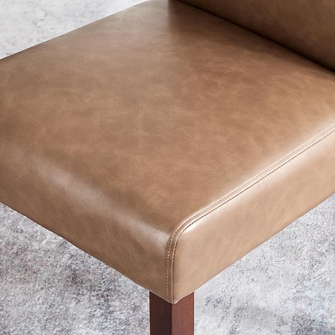 Watson & Whitely Upholstered Dining Chairs Set of 4, Faux Leather Armless...
