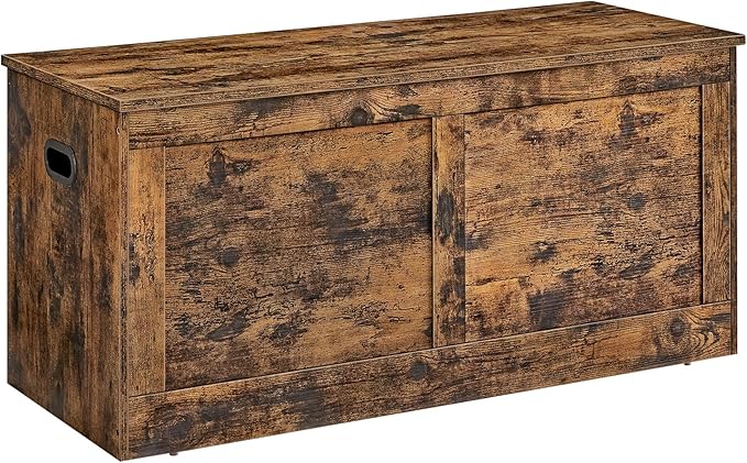 VASAGLE Storage Chest, Storage Trunk with 2 Safety Hinges, Storage Bench, Sho...