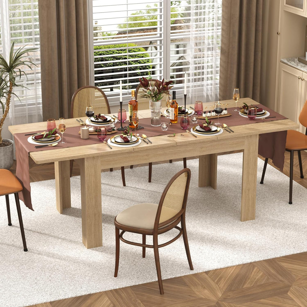 jiteentarou Extendable Dining Table for 6-10 People from 59in to 86in, 86inch...